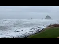 Crazy tides and waves at Cannon Beach