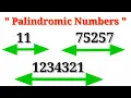 Palindrome Number What is palindrome Number Palindrome with examples