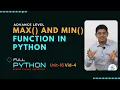 Python Unit16- 4 Max function in python Min function in python In Hindi Neeraj Sharma