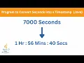 Program to Convert Seconds into a Timestamp HH MM SS Java