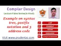 Example on syntax tree postfix notation and 3 address code