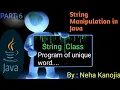 String programming in Java Unique Word