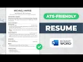 How to Make ATS Friendly Resume in MS Word ATS Resume Template Free Download