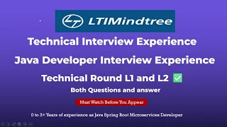 LTI Mindtree Java Interview Experience Actual Technical Round Questions L1 L2 Round 0 to 3 YOE
