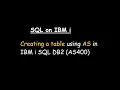 Creating a table using AS in IBM i SQL DB2 AS400