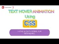 Creative Text Hover Animation using CSS CSS Hover Effects