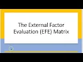 External Factor Evaluation Matrix EFEM