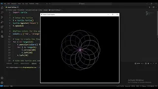 Create a Mesmerizing Geometric Flower with Python Turtle Colorful Circle Art Tutorial
