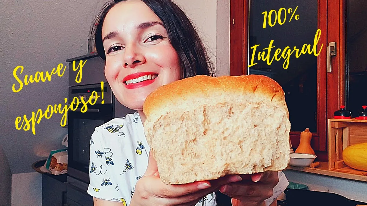 Pan de barra INTEGRAL 100% 🍞  El más esponjoso, suave y rico | Pan de molde casero, pan lactal 🌾