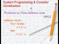 Three Address code problems part 1 System programming compiler construction How to generate