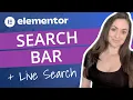 How to Create a Search Bar in Elementor Live Search and Advanced Options