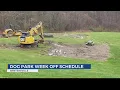 Local dog park slightly behind schedule due to recent severe weather