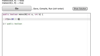 Java CodingBat Warmup-1 makes10