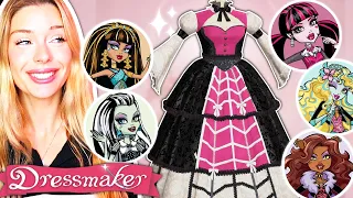 I Made Custom Dresses for MONSTER HIGH Dolls in Dressmaker🎀