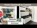 The EASIEST Kitchen Cabinet Drawers and Pull Out Pantry Inexpensive IKEA HACK