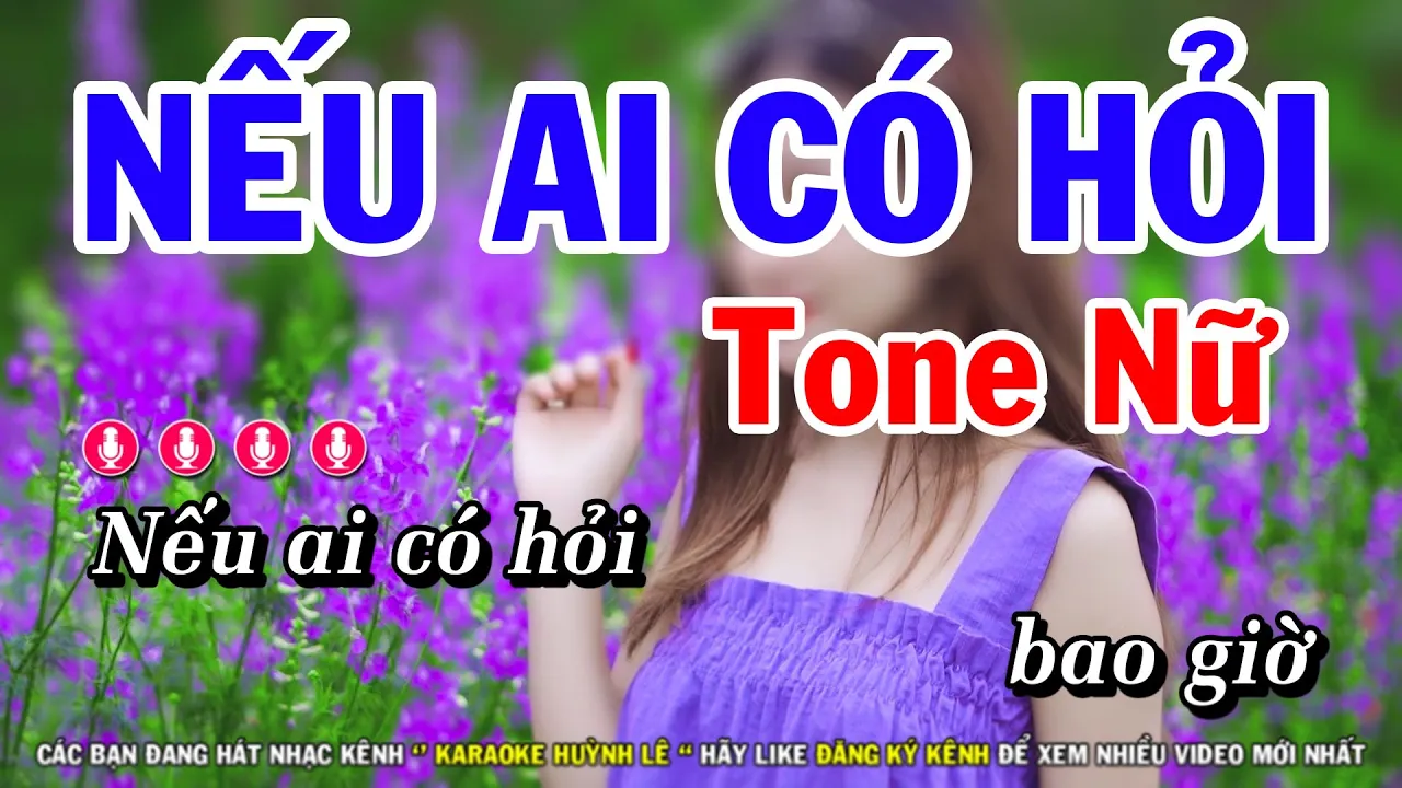 Karaoke Nếu Ai Có Hỏi - Tone Nữ Nhạc Sống Dễ Hát | Huỳnh Lê