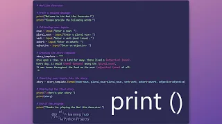 Simple Python Project Mad Libs Generator