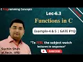 C programming Functions in C Function examples in C GATE C question