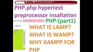 PHP PHP HYPERTEXT PREPROCESSOR INTRODUCTION AND WAMP NSTALLATION