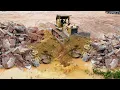 Lagu Well Done! Perfectly Expert Komatsu Bulldozer Hard Work Pushing Huge Stones Landfill \u0026 Clearing Mud