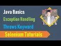 24B Java Basics for Selenium - Exception Handling