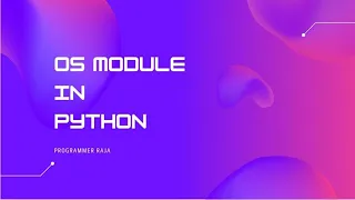 Os module in python Tutorial