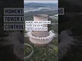 Nuclear cooling tower leveled in controlled explosion