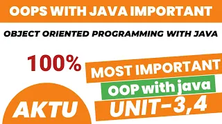 Object oriented programming with java aktu important unit3 4 OOPS with Java imp 2024