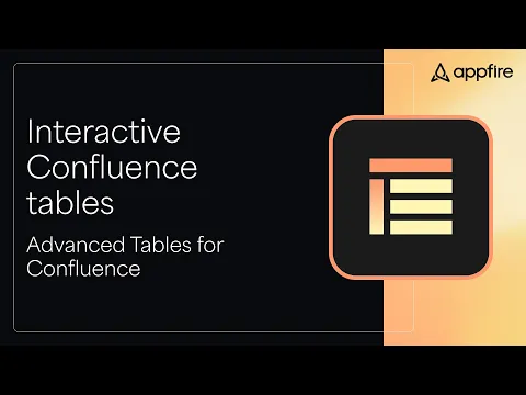 watch Advanced Tables for Confluence video