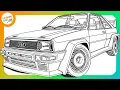 Coloring an Audi Quattro Rally Car Coloring Page Coloring Art Art Therapy Coloring Cars