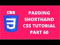 Padding Shorthand Property CSS CSS Tutorial Part 60