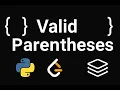 Valid Parentheses LeetCode Problem 20 Python Solution Stack Interview Question Explained