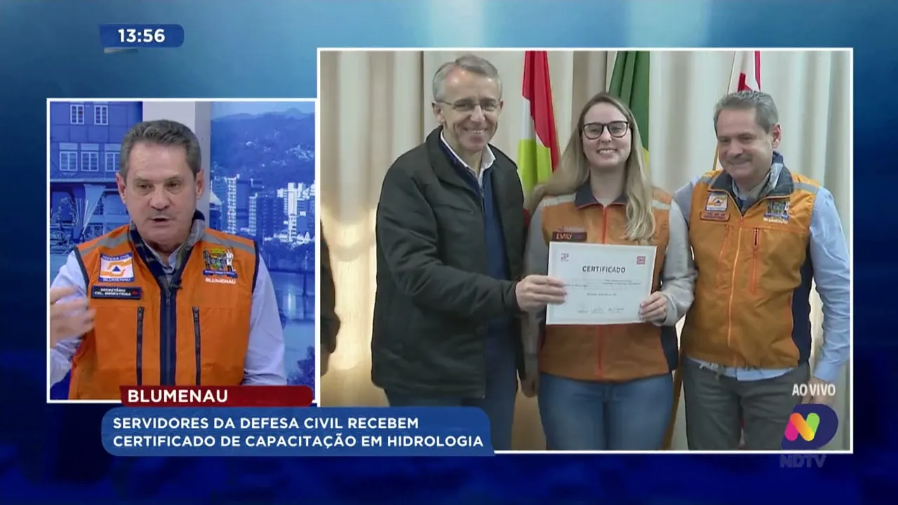 Blumenau: servidores da Defesa Civil recebem certificado de capacitação em hidrologia