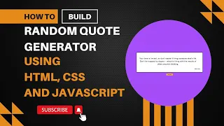 Build a Random Quote Generator with HTML CSS JS in 2024