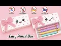 DIY Paper Pencil Box No Glue No Scissors No tape No Stapler Back To School Crafts
