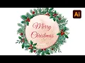 Illustrator Drawing - How to draw with Brushes a Christmas Wreath