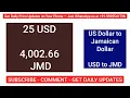 American Dollar to Jamaican Dollar United States Exchange Rates Today USD to JMD 04 July 2025