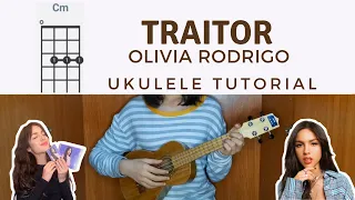 traitor - Olivia Rodrigo| Easy Ukulele Tutorial with Tabs, Chords,  play along, and lyrics