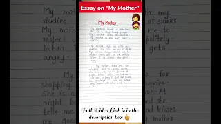 Essay On My Mother In English Shorts Essayonmymother Mymotheressay Mymother Essay Mymomessay 