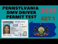 Pennsylvania DMV permit test 2022 for drivers license under PennDOT SET 1