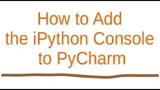 How to add ipython console to pycharm