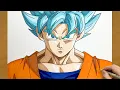 How to Draw Super Saiyan Blue Goku Step-by-Step Drawing Process