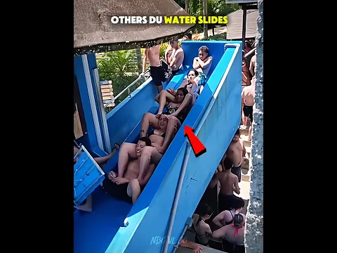 Other du water slide Vs this one ☠️ #waterslide #trollface #editing #shortvideo