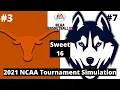 SWEET 16 - #3 Texas vs #7 Connecticut - NCAA Basketball 10 Simulation!