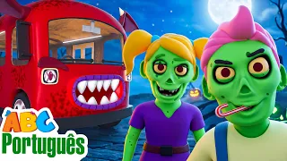 Passeio De Ônibus Assustador Com Zumbis | Músicas de Halloween | Aqui Bebês Cantam