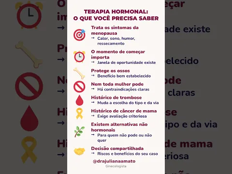 TERAPIA HORMONAL da menopausa: o que saber