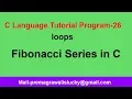 C Programming Tutorial Program-26 fibonacci series in c