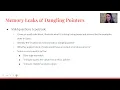 Pointers Recap Memory Leaks Dangling Pointers