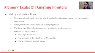 Pointers Recap Memory Leaks Dangling Pointers
