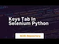 keys tab in selenium python